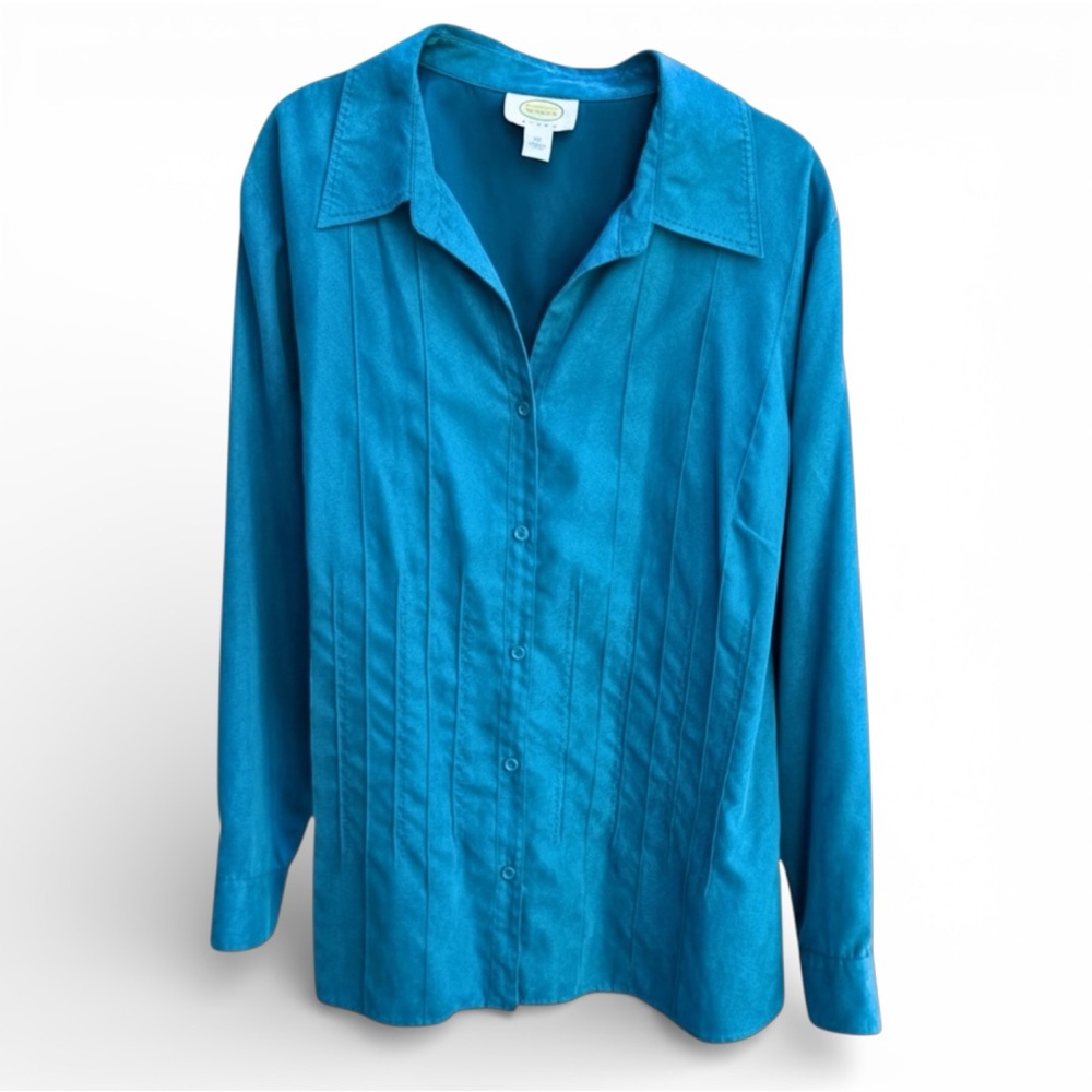 Talbots Woman Blue Faux Suede Shacket – Size 2X